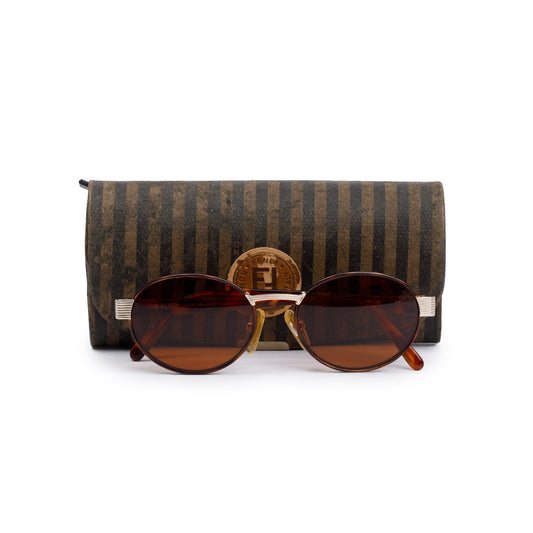 Fendi FS 137 Tortoise Acetate Round Sunglasses