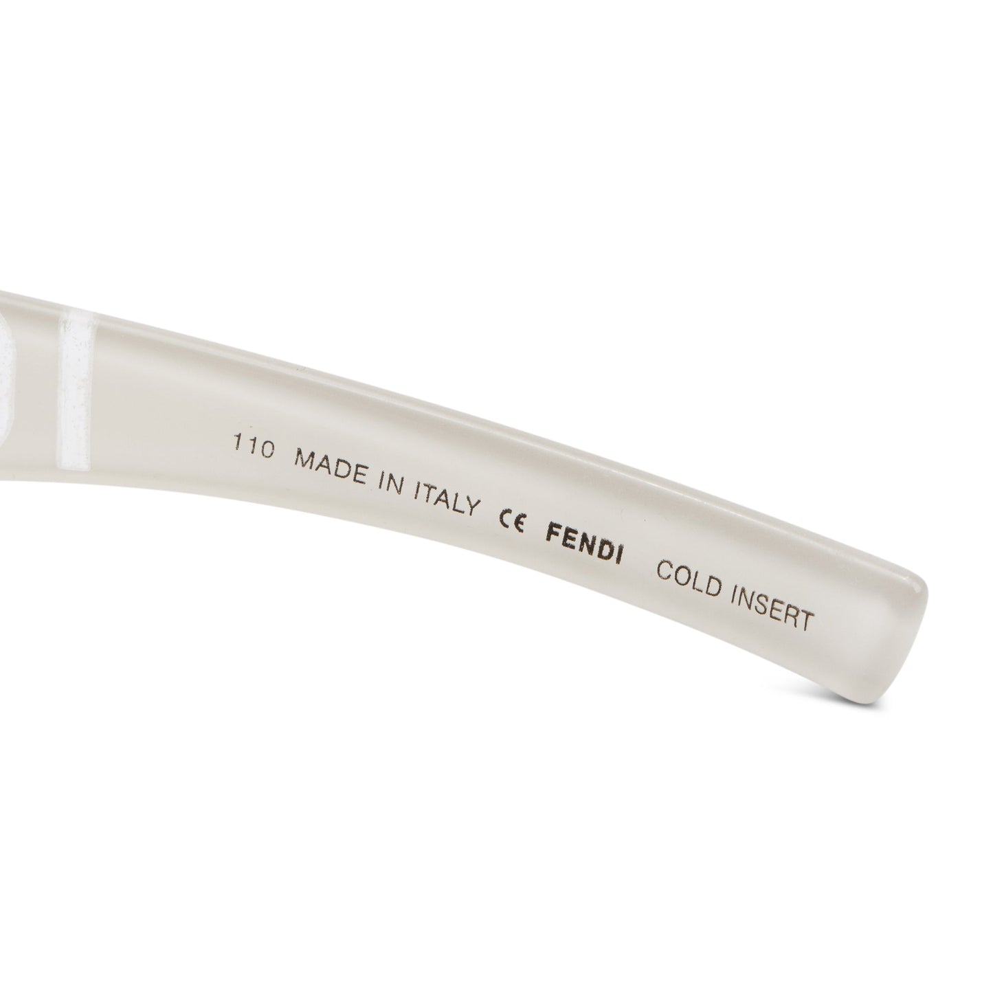 Fendi FS438 White Acetate Fendi Logo Shield Sunglasses