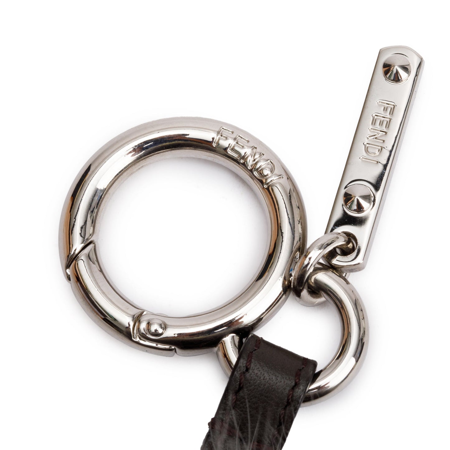 Fendi Grey Mink Fox Fur Alphabet 'S' Pompom Bag Charm