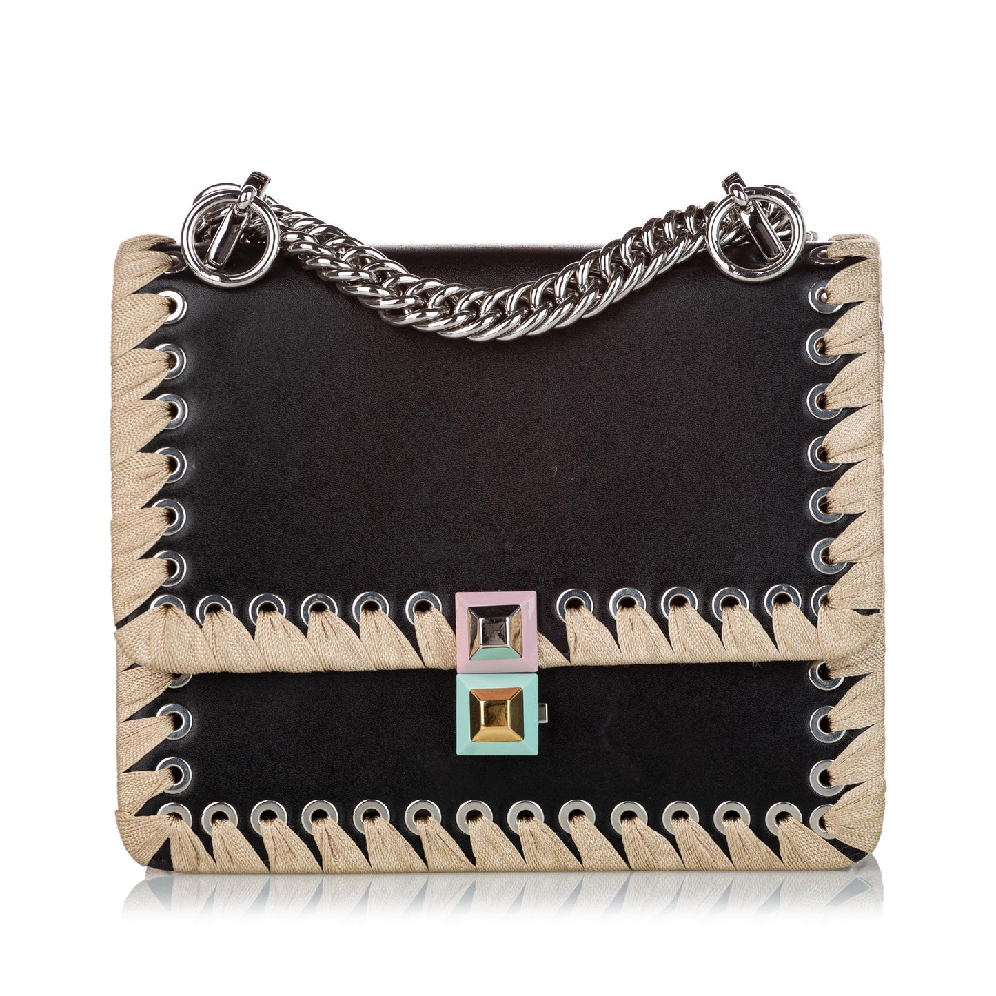 Luxury FendiKan I Lace Up Leather Crossbody Bag (SHG-27940)