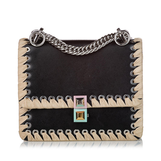 Luxury FendiKan I Lace Up Leather Crossbody Bag (SHG-27940)