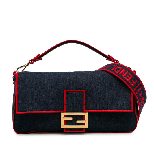 Luxury FendiLarge Denim Baguette Satchel (SHG-oOuzqA)