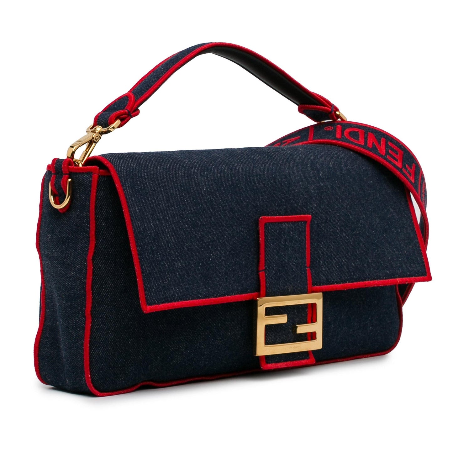 Luxury FendiLarge Denim Baguette Satchel (SHG-oOuzqA)