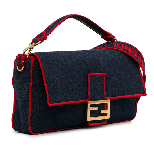Luxury FendiLarge Denim Baguette Satchel (SHG-oOuzqA)