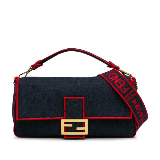Luxury FendiLarge Denim Baguette Satchel (SHG-0IShmW)