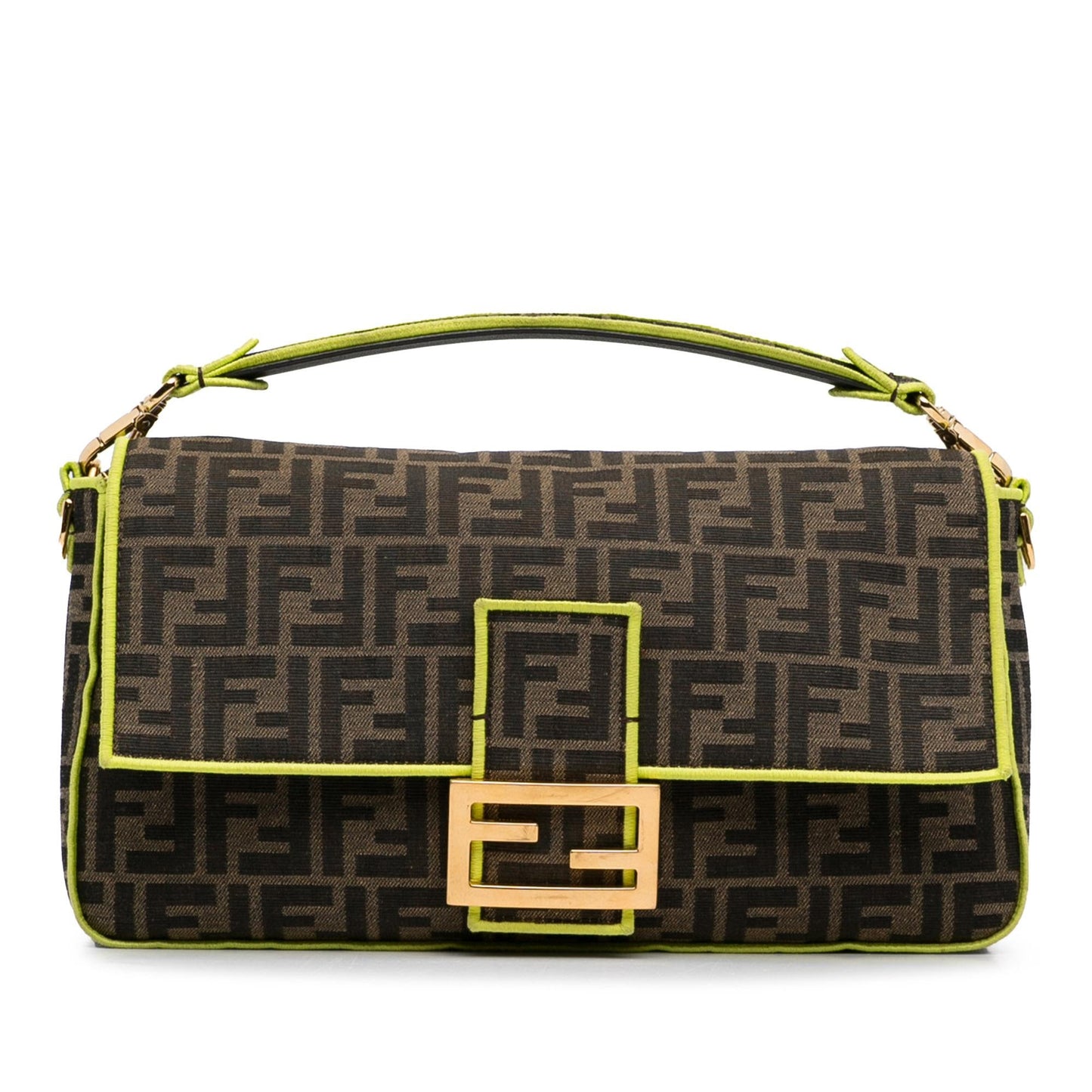 Luxury FendiLarge Zucca Fluo Trim Baguette Satchel (SHG-QDucxW)