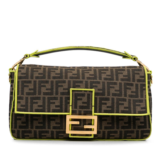 Luxury FendiLarge Zucca Fluo Trim Baguette Satchel (SHG-QDucxW)