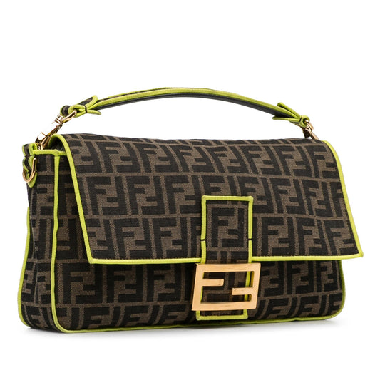 Luxury FendiLarge Zucca Fluo Trim Baguette Satchel (SHG-QDucxW)