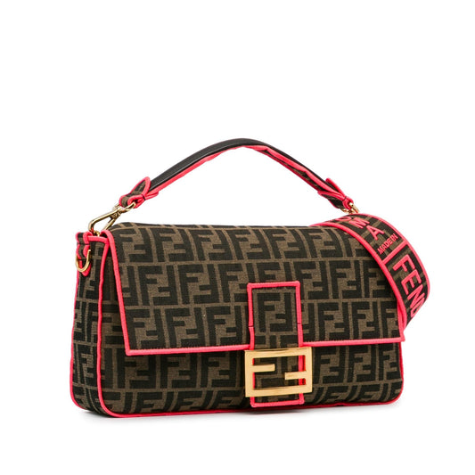 Luxury FendiLarge Zucca Fluo Trim Baguette Satchel (SHG-I7R65K)