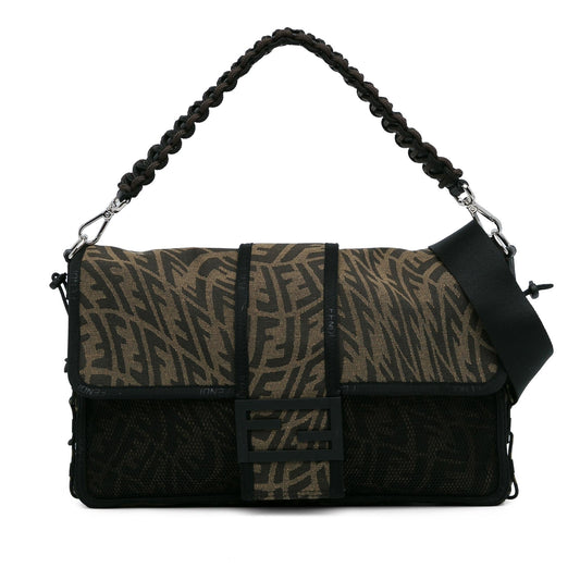 Luxury FendiLarge Zucca Vertigo Mesh Baguette Satchel (SHG-dmuY2A)