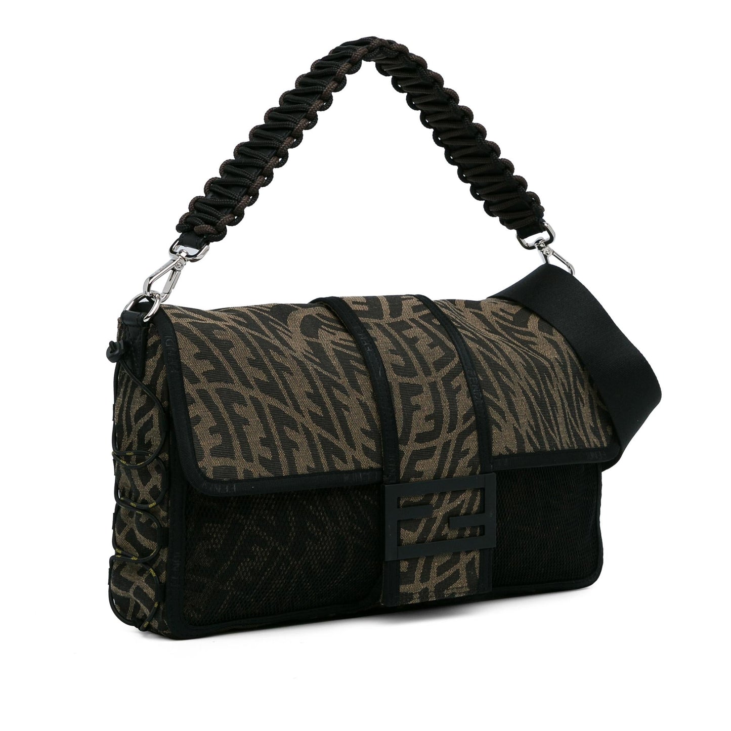 Luxury FendiLarge Zucca Vertigo Mesh Baguette Satchel (SHG-dmuY2A)