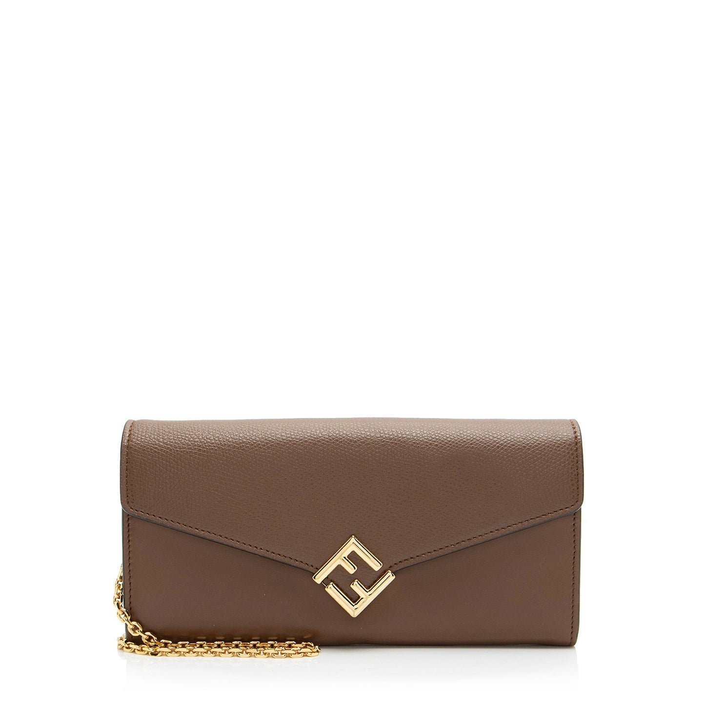 Luxury FendiLeather FF Diamonds Continental Wallet with Chain (SHF-veWU7c)