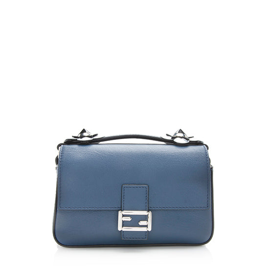 Luxury FendiLeather Flowerland Micro Double Baguette Shoulder Bag (SHF-11505)