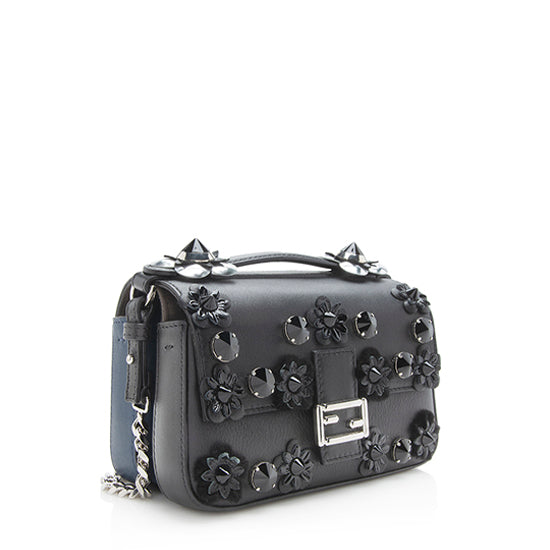 Luxury FendiLeather Flowerland Micro Double Baguette Shoulder Bag (SHF-11505)