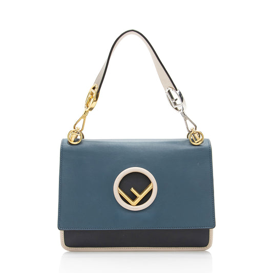 Luxury FendiLeather Kan I F Medium Shoulder Bag (SHF-odjd0J)