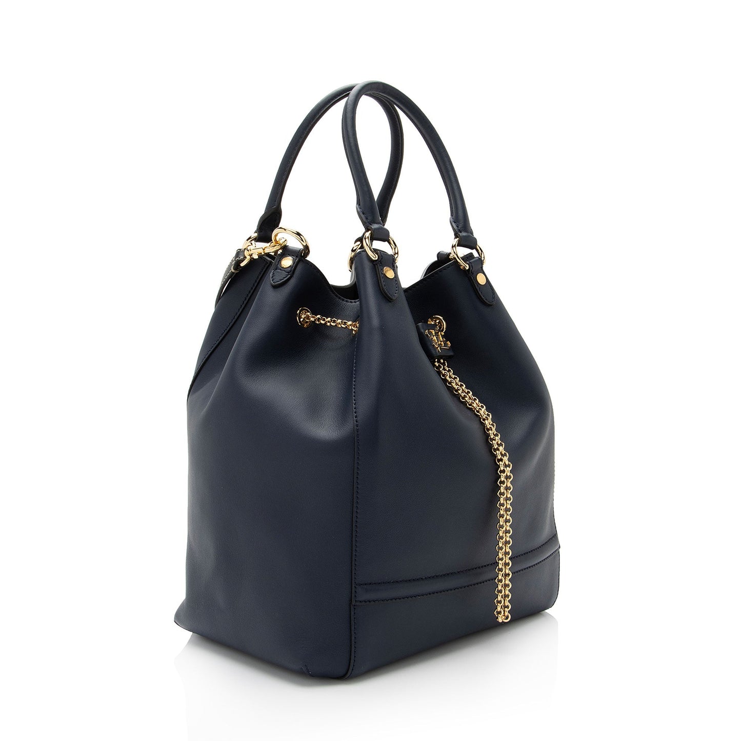 Luxury FendiLeather Karligraphy Chain Bucket Bag (SHF-9MnXHw)