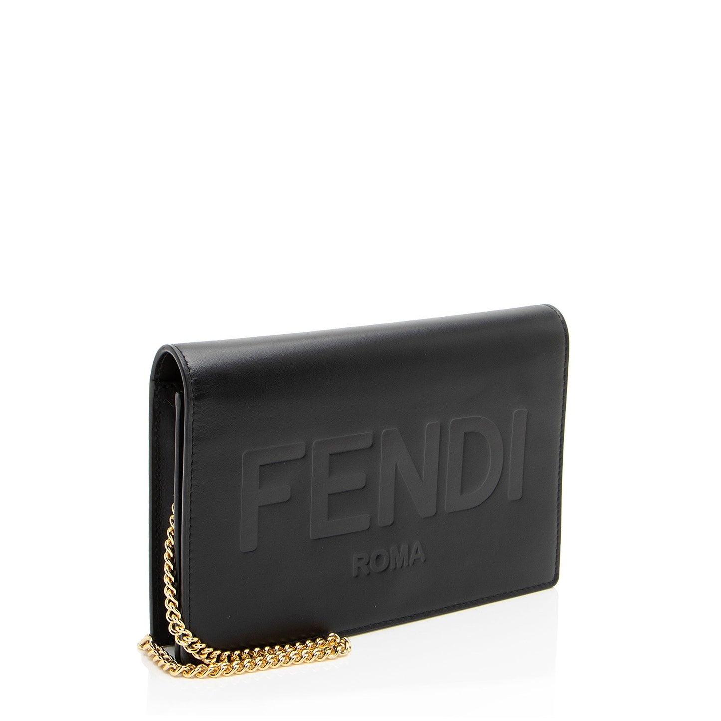 Luxury FendiEmbossed Vitello King Logo Wallet on Chain (SHF-23qfv8)