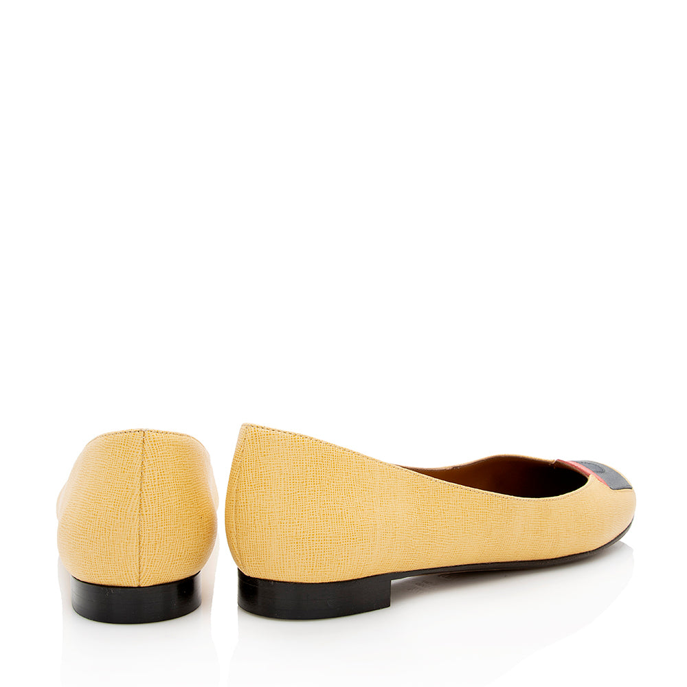 Luxury FendiLeather Monster Ballet Flats - Size 7.5 / 37.5 (SHF-18366)