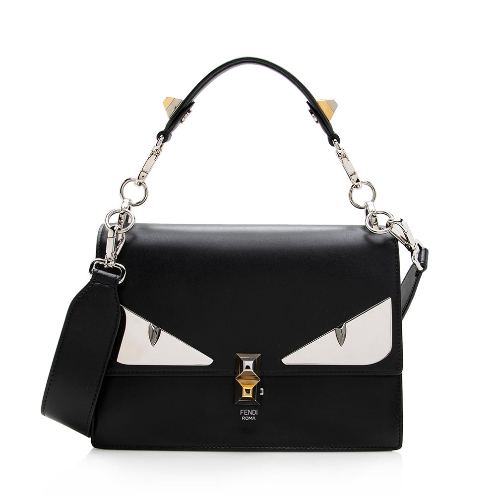 Luxury FendiLeather Monster Eyes Kan I Medium Shoulder Bag (SHF-16010)