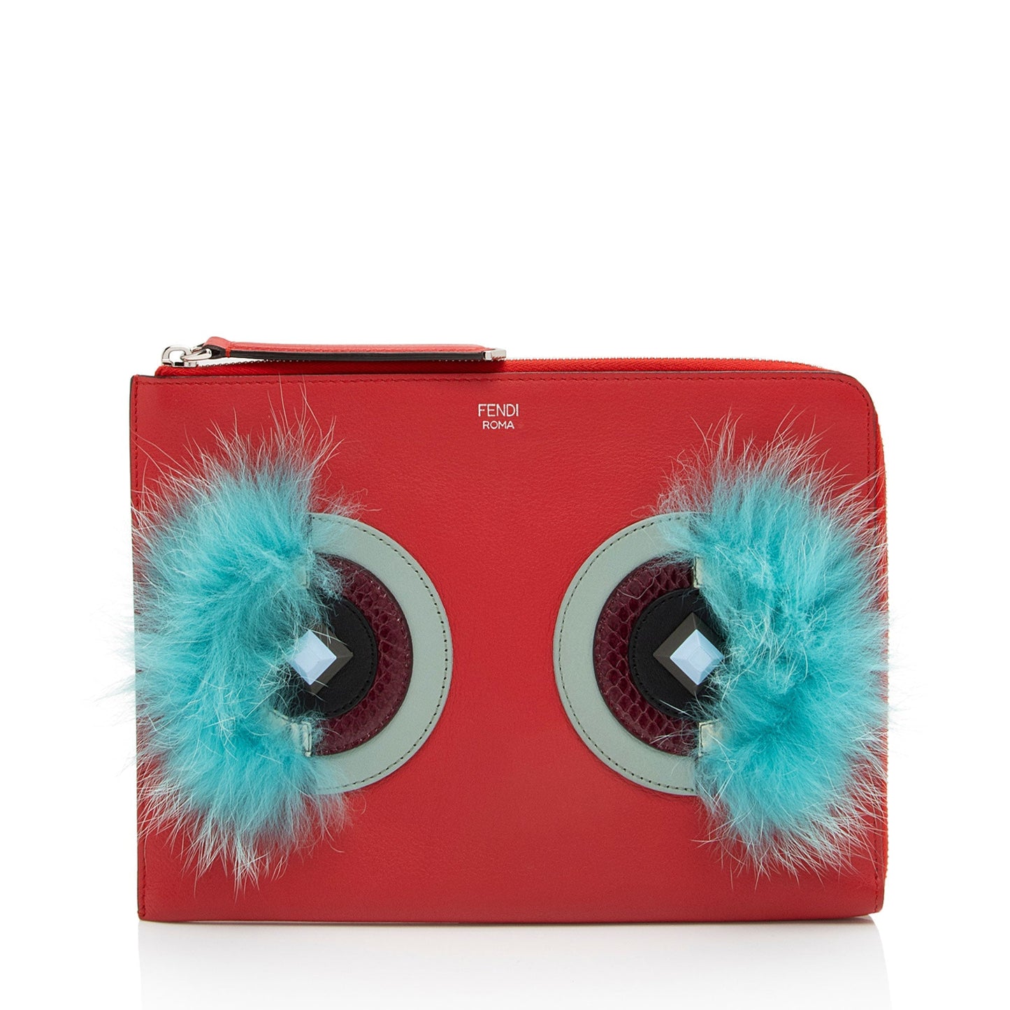 Luxury FendiLeather Monster Zip Clutch (SHF-1L3C25)