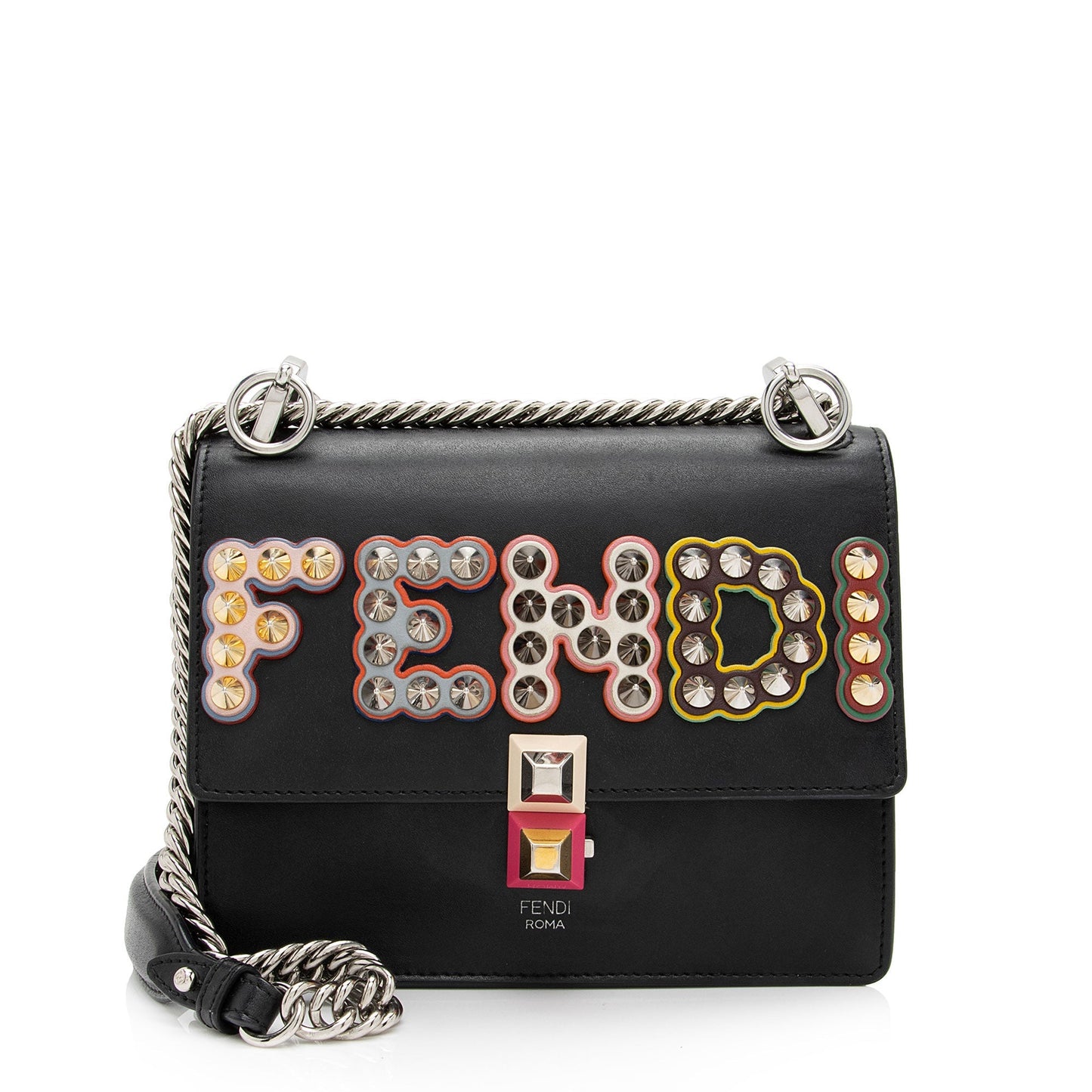Luxury FendiLeather Studded Kan I Small Shoulder Bag (SHF-HruO3c)