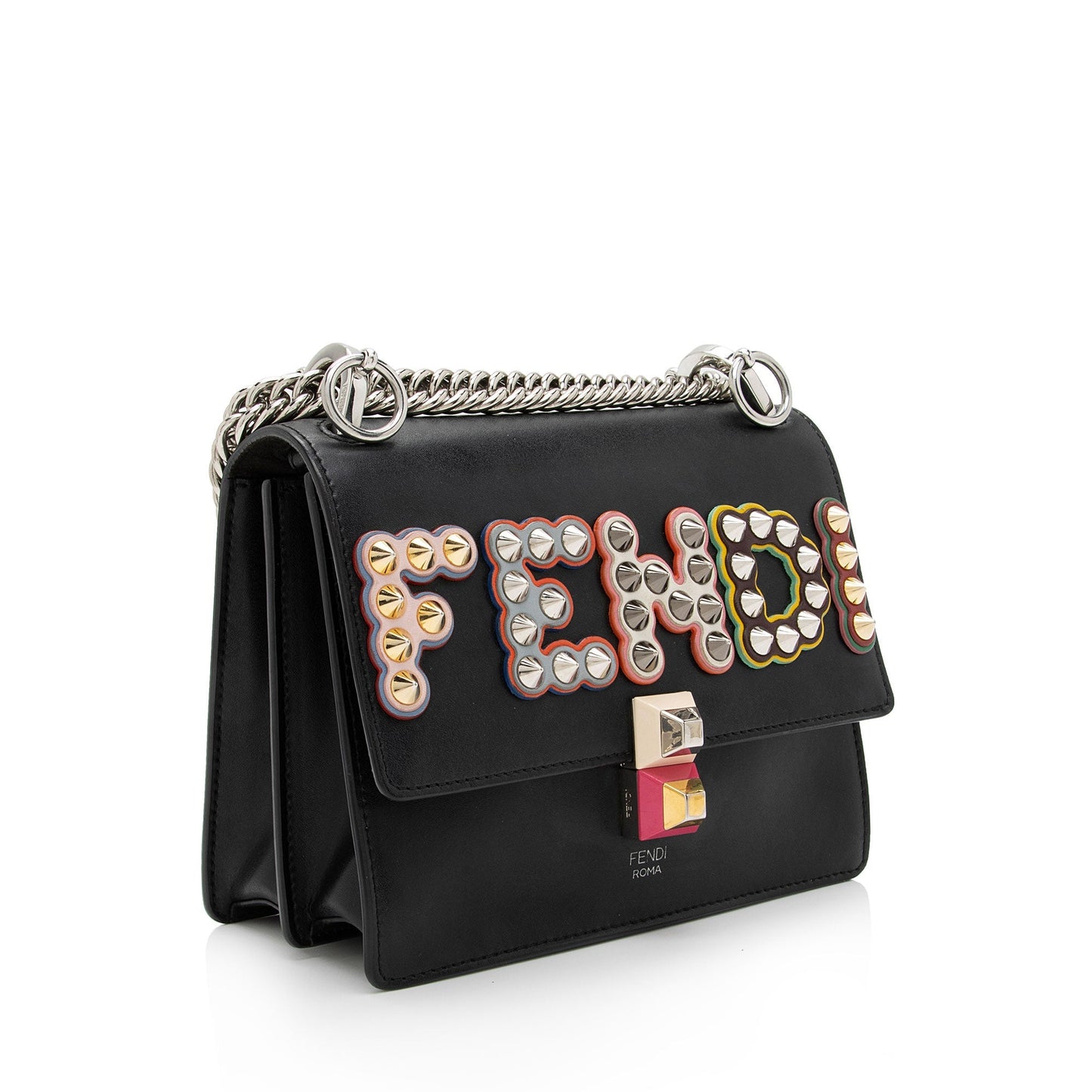 Luxury FendiLeather Studded Kan I Small Shoulder Bag (SHF-HruO3c)