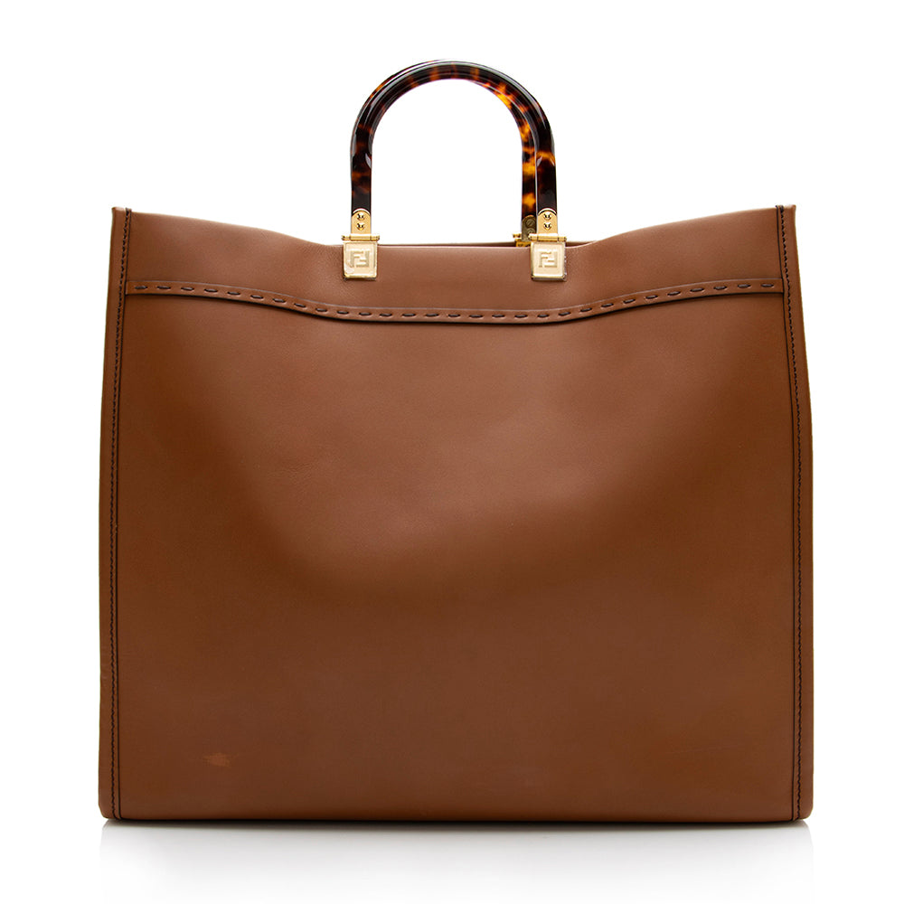 Luxury FendiLeather Sunshine Large Shopper Tote (SHF-18055)