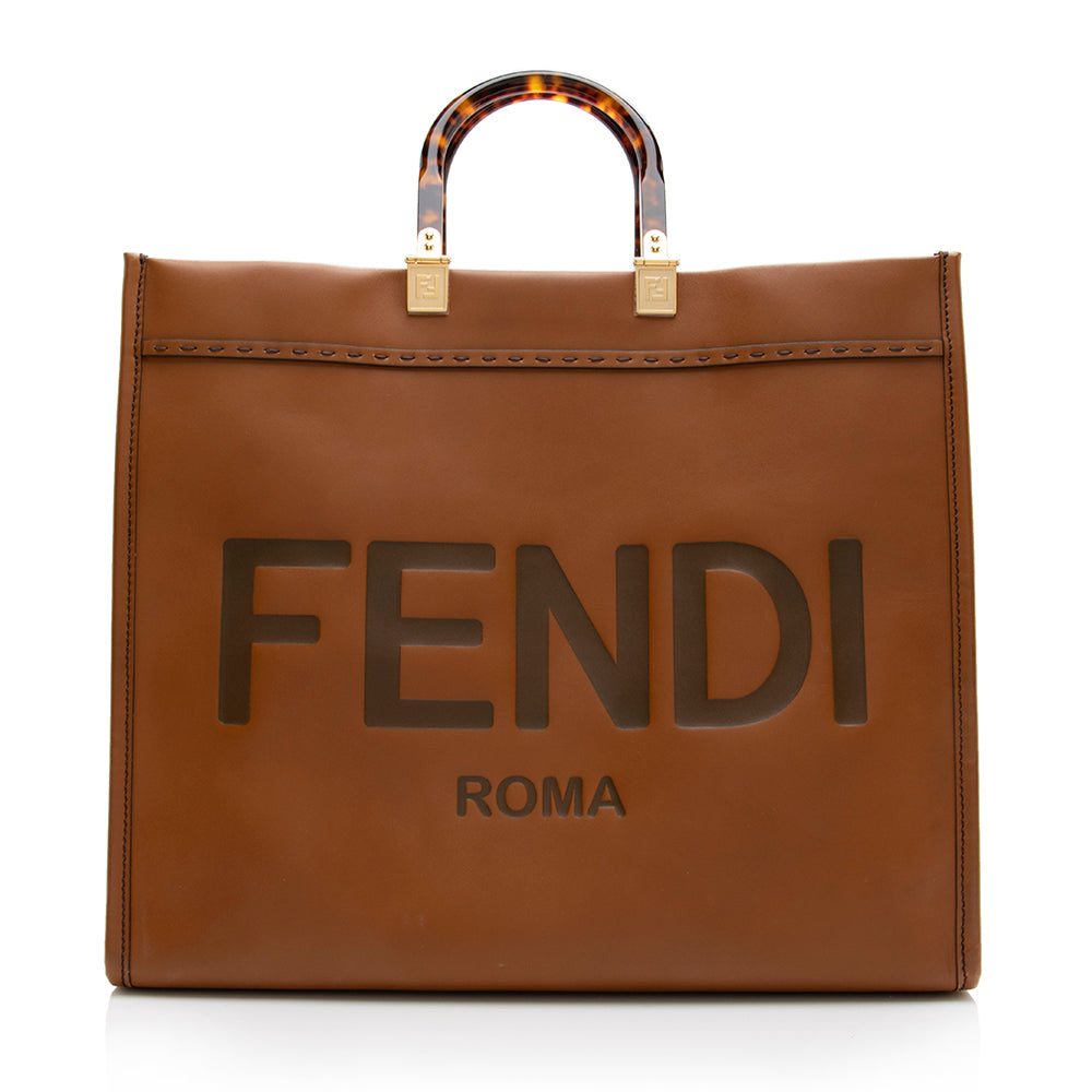 Luxury FendiLeather Sunshine Large Shopper Tote (SHF-18055)