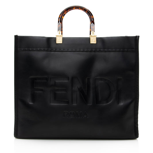 Luxury FendiLeather Sunshine Large Shopper Tote (SHF-22666)