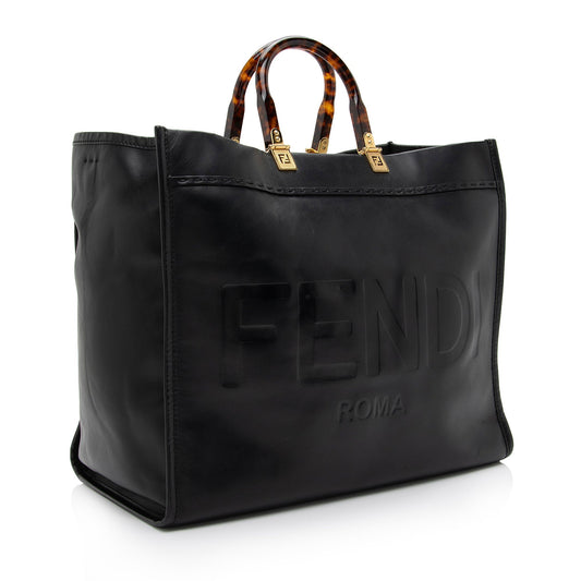 Luxury FendiLeather Sunshine Large Shopper Tote (SHF-DQT17B)