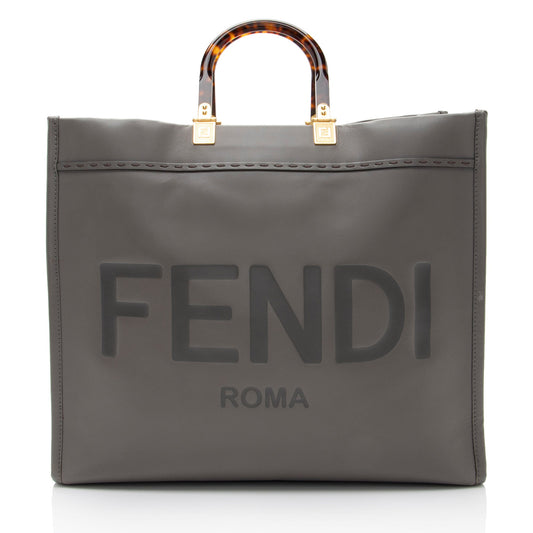 Luxury FendiLeather Sunshine Large Shopper Tote (SHF-V85fxB)