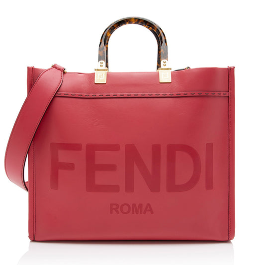 Luxury FendiLeather Sunshine Medium Shopper Tote (SHF-YOn37K)
