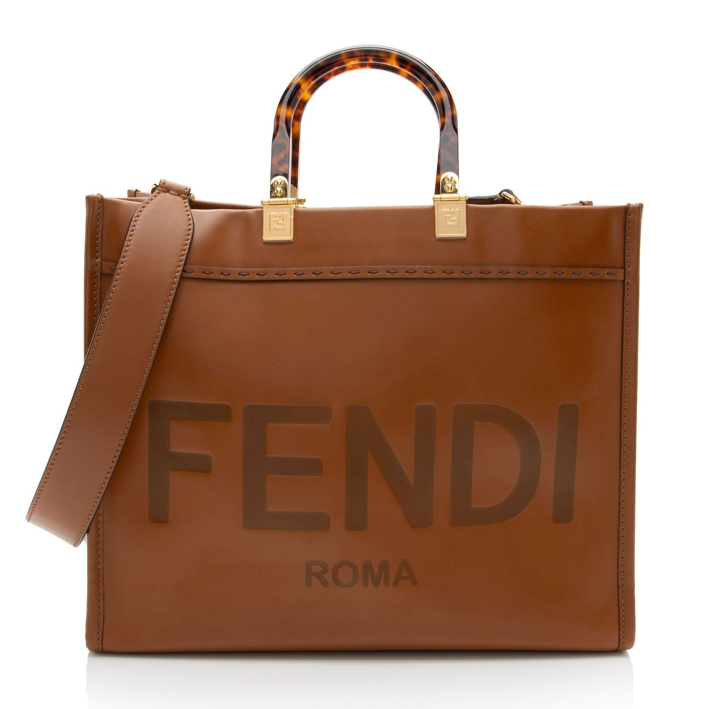 Luxury FendiLeather Sunshine Medium Shopper Tote (SHF-HXrlOm)