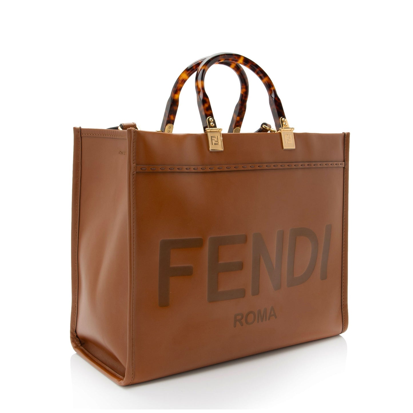 Luxury FendiLeather Sunshine Medium Shopper Tote (SHF-HXrlOm)