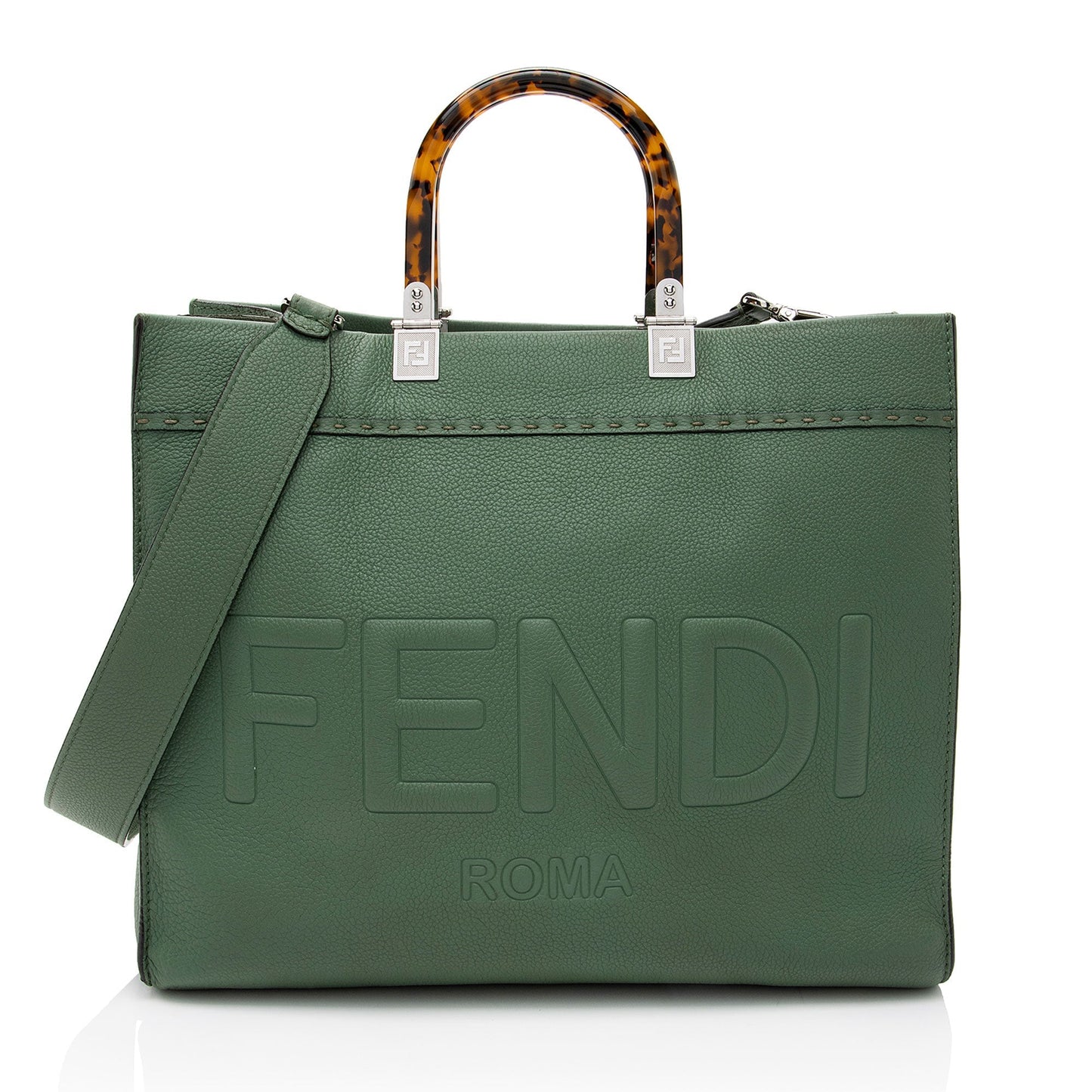 Luxury FendiLeather Sunshine Medium Shopper Tote (SHF-qVztkQ)