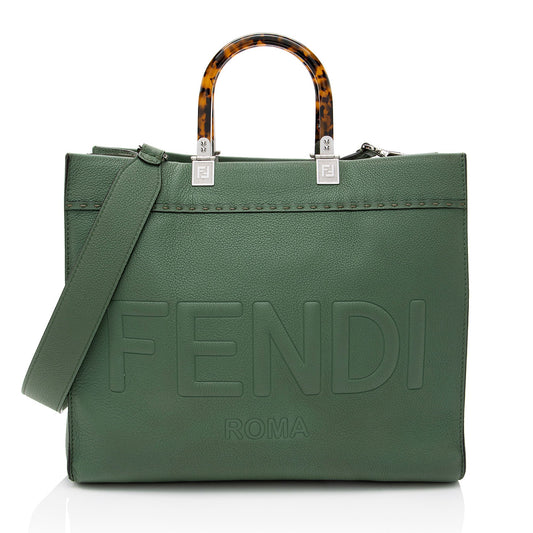 Luxury FendiLeather Sunshine Medium Shopper Tote (SHF-qVztkQ)