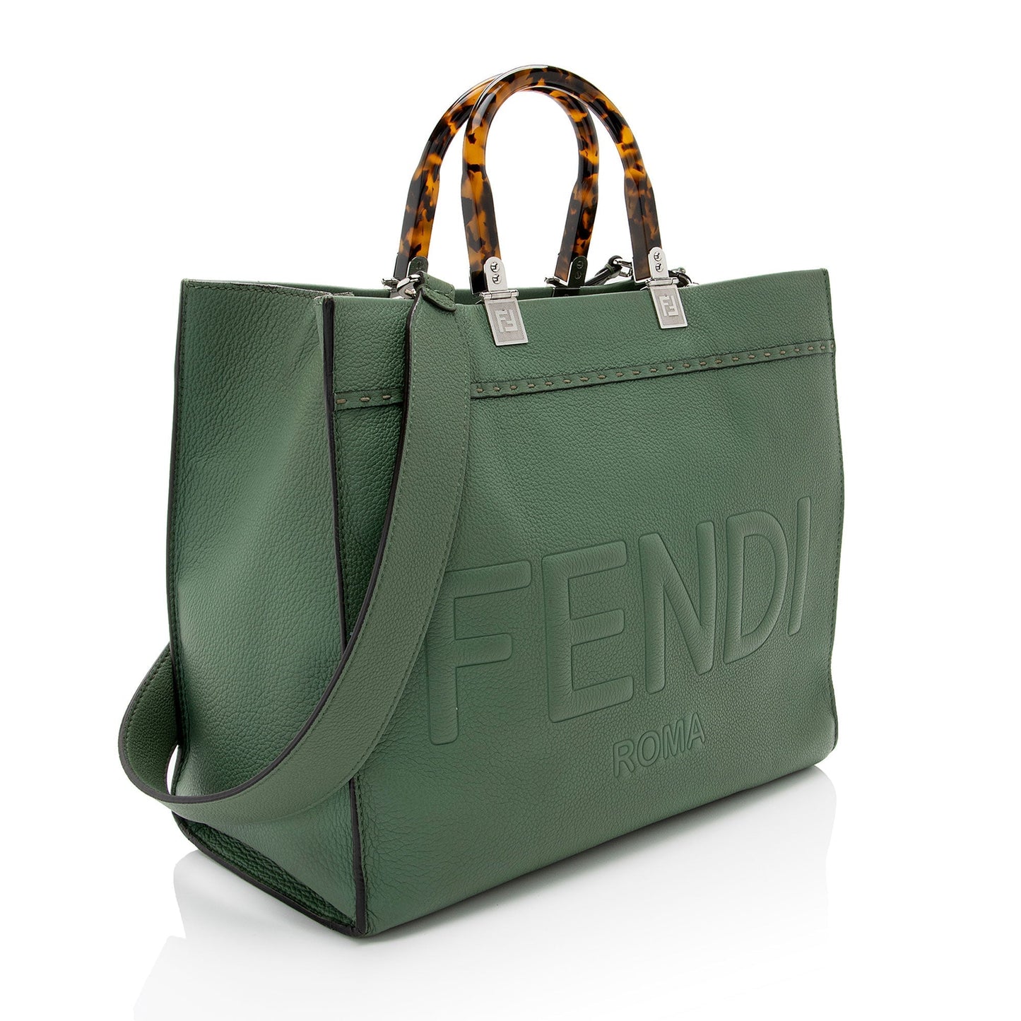 Luxury FendiLeather Sunshine Medium Shopper Tote (SHF-qVztkQ)