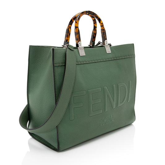 Luxury FendiLeather Sunshine Medium Shopper Tote (SHF-qVztkQ)