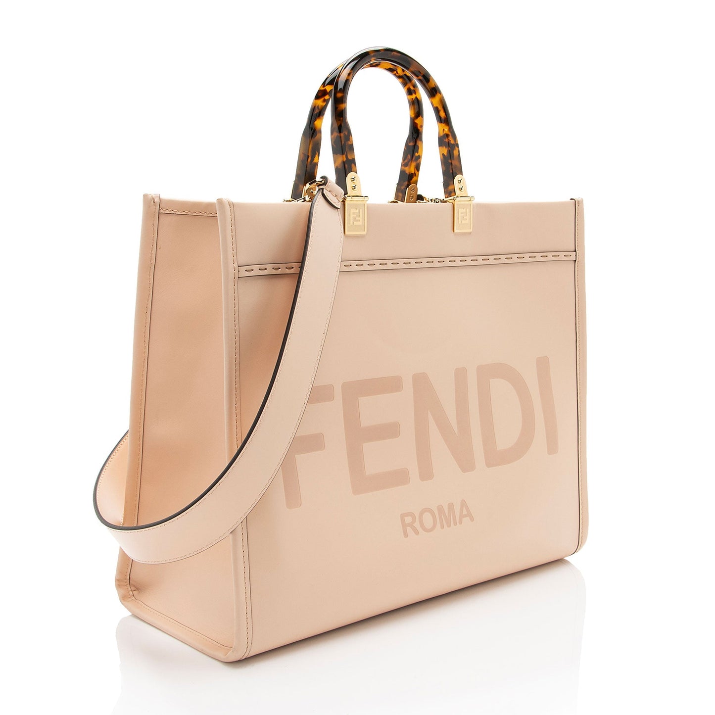 Luxury FendiLeather Sunshine Medium Shopper Tote (SHF-HUEoka)