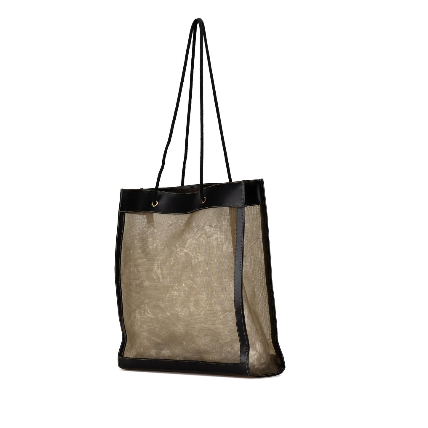 Luxury FendiLeather-Trimmed Mesh Logo Tote (SHG-u56EIb)
