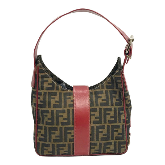 Fendi Leather-Trimmed Zucca Hobo