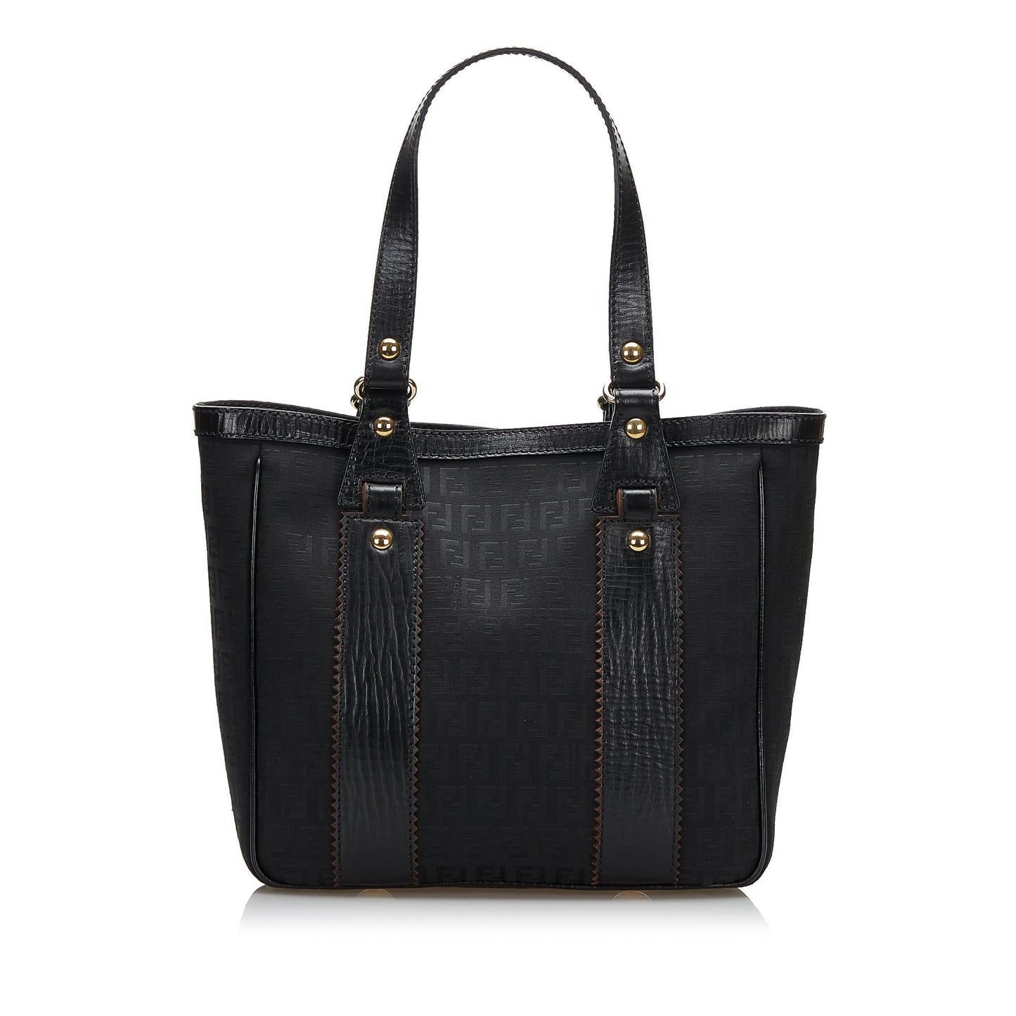 Luxury FendiLeather-Trimmed Zucchino Tote (SHG-36075)