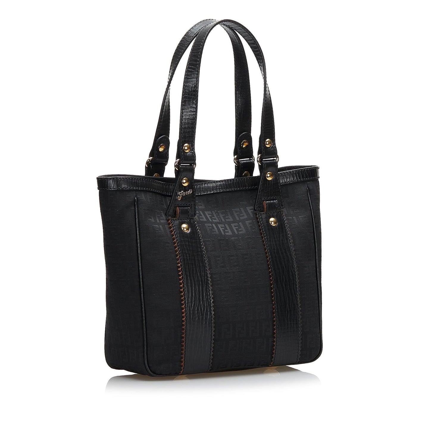 Luxury FendiLeather-Trimmed Zucchino Tote (SHG-36075)
