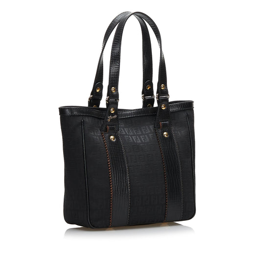 Luxury FendiLeather-Trimmed Zucchino Tote (SHG-36075)