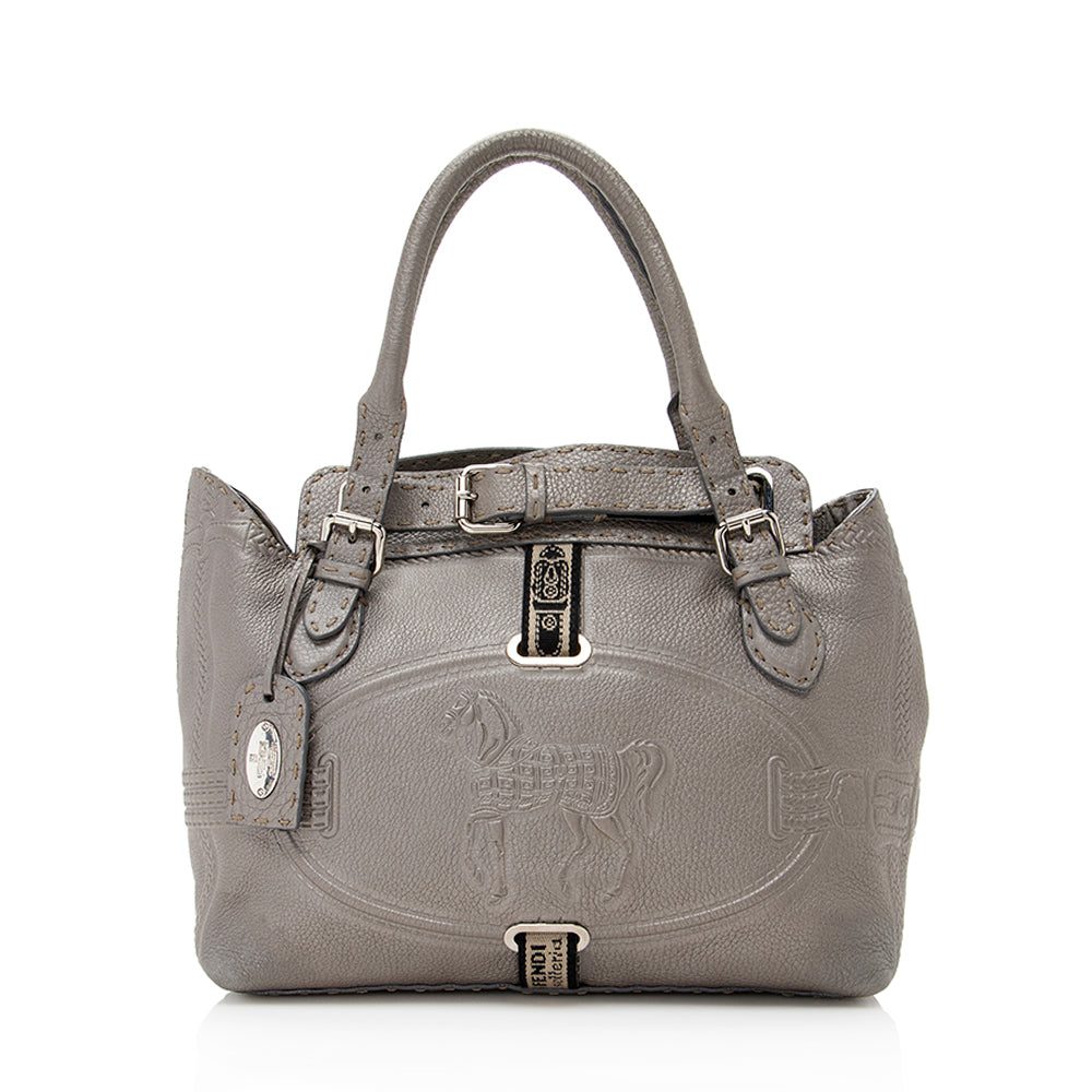 Luxury FendiLeather Villa Selleria Borghese Tote (SHF-18630)