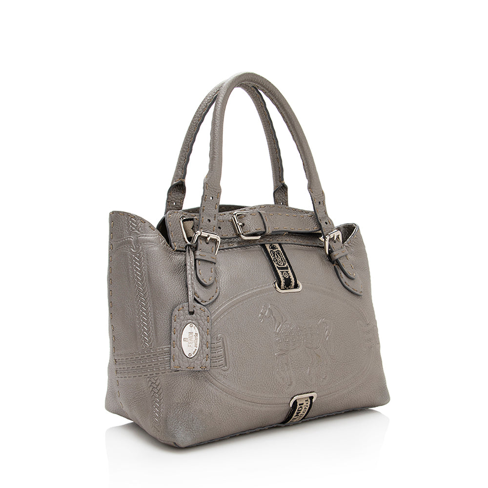Luxury FendiLeather Villa Selleria Borghese Tote (SHF-18630)