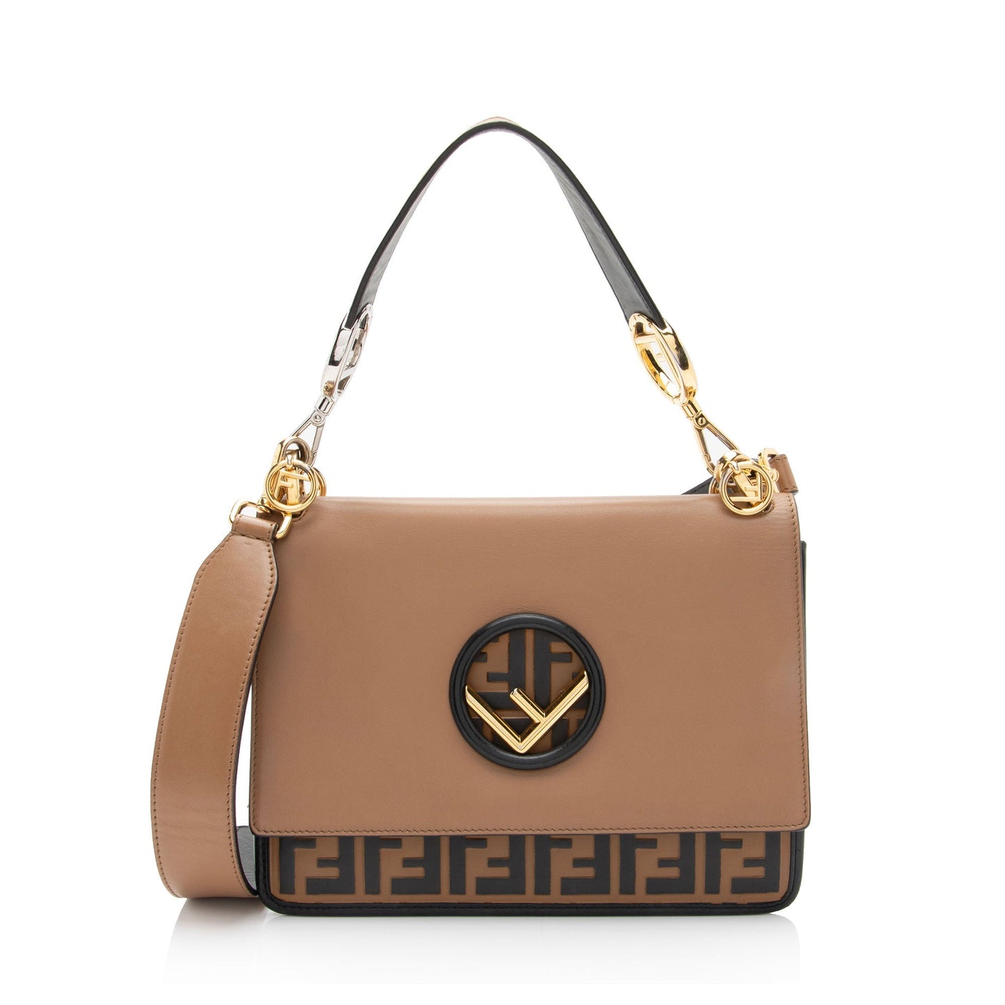 Luxury FendiLeather Zucca Kan I Medium Shoulder Bag (SHF-yPmLhG)