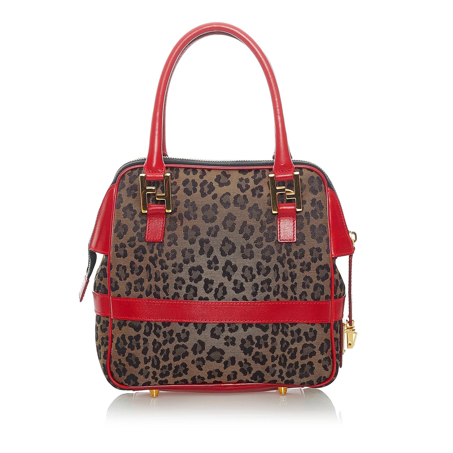 Luxury FendiLeopard Print Nylon Satchel (SHG-37306)