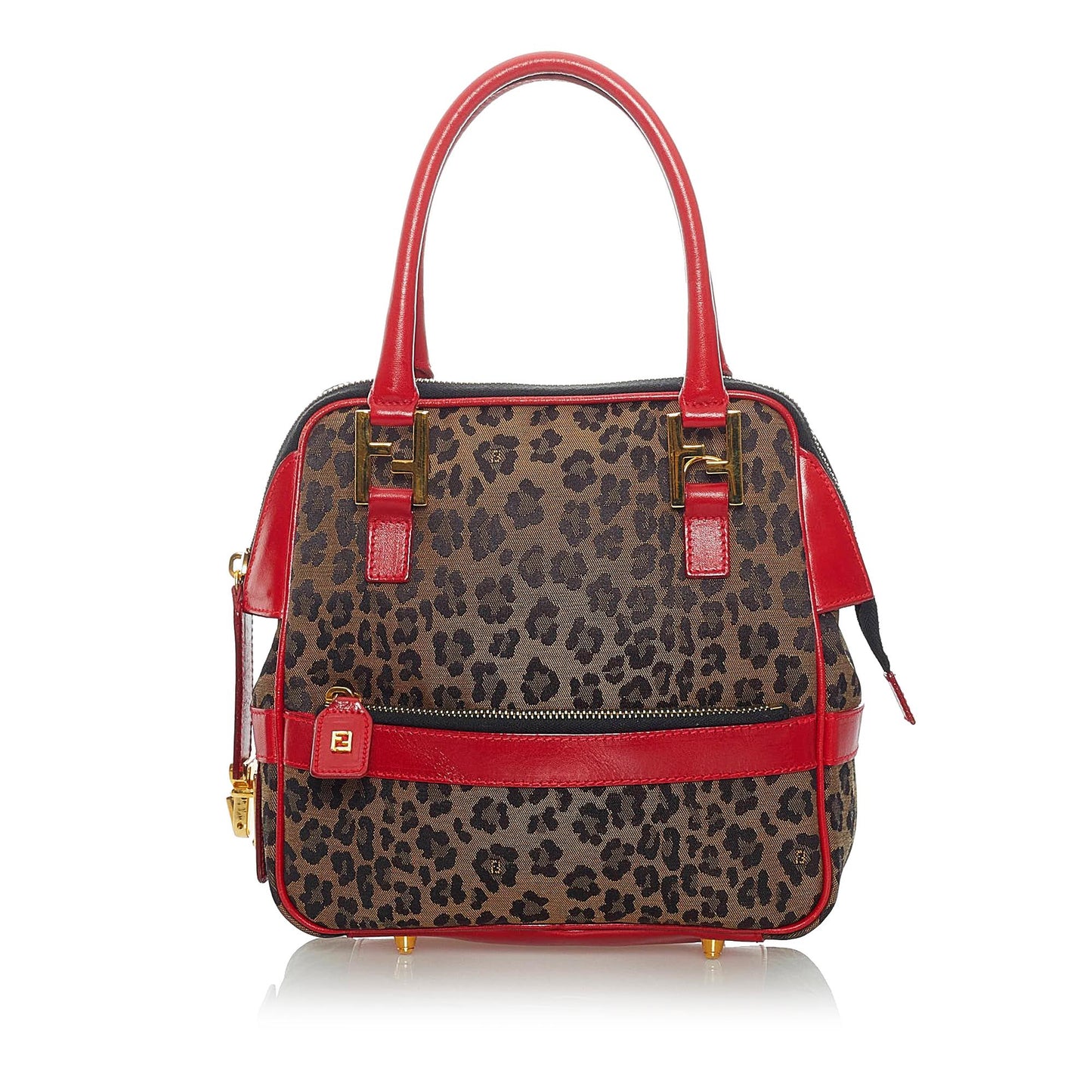 Luxury FendiLeopard Print Nylon Satchel (SHG-37306)