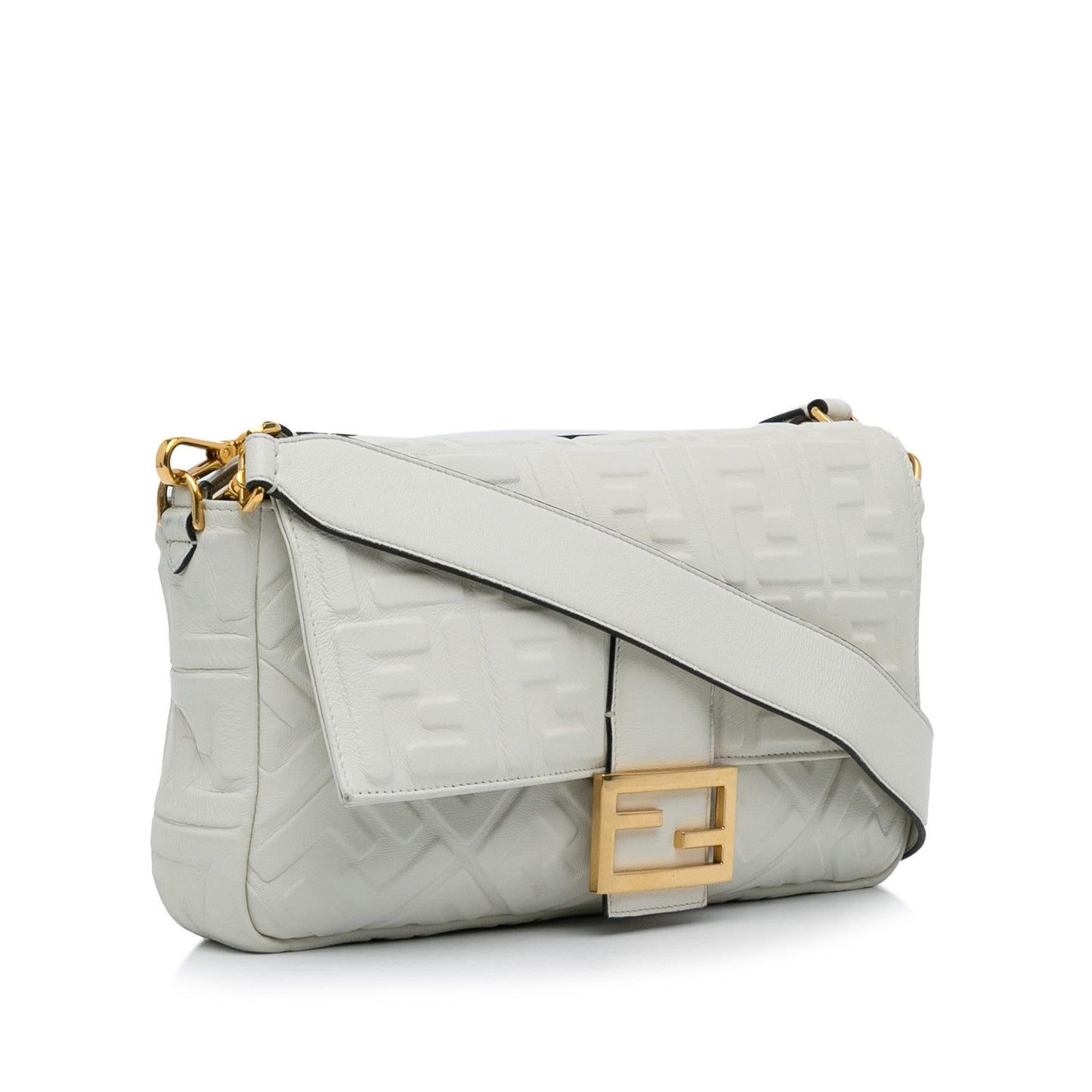 Luxury FendiMedium Embossed FF Baguette (SHG-FQLmEP)